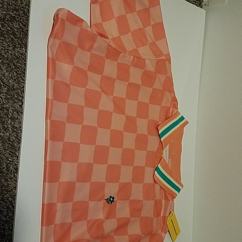 Golgwang checkerboard flower soccer polo